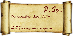 Porubszky Szeráf névjegykártya